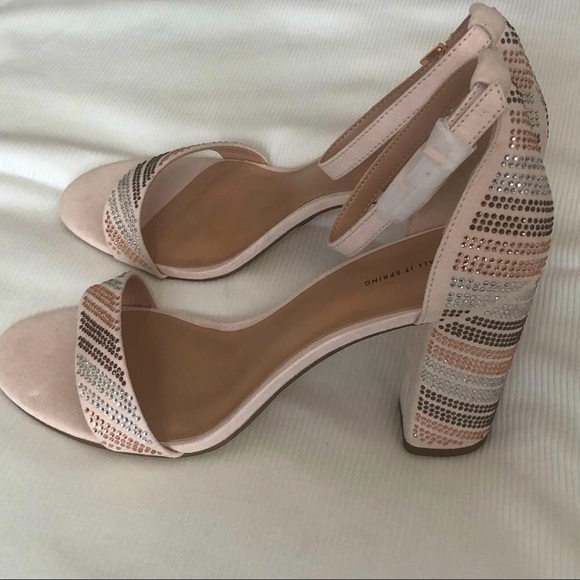 Call It Spring beige suede studded heels - Picture 7 of 10